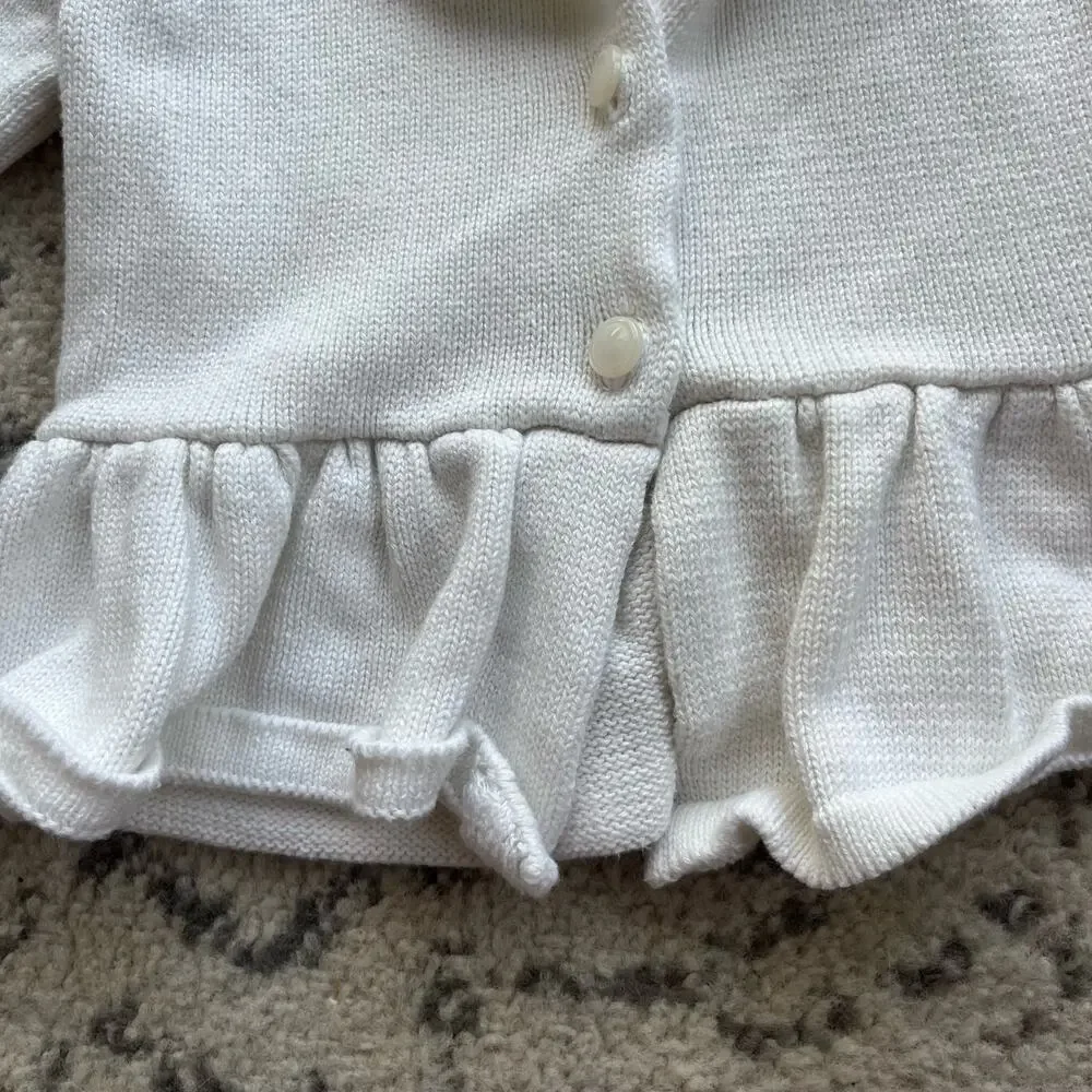 Gymboree Baby Ivory Peplum Button-Down Cardigan Size 6-12 months